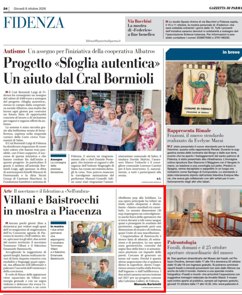Villani e Baistrocchi in mostra a Piacenza